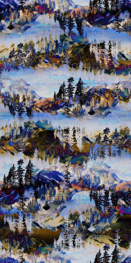 抽象花纹 山水画印花华亿平台图片