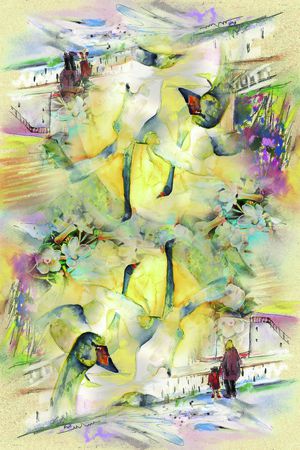 山水风情印花华亿平台图片