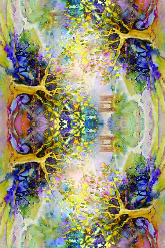 山水风情印花华亿平台图片