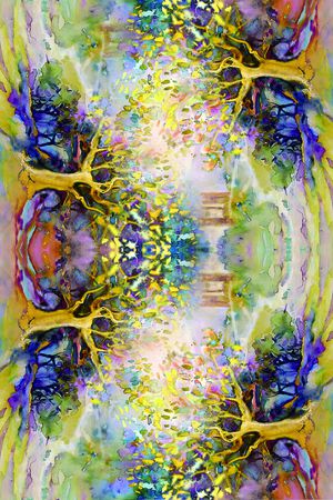 山水风情印花华亿平台图片