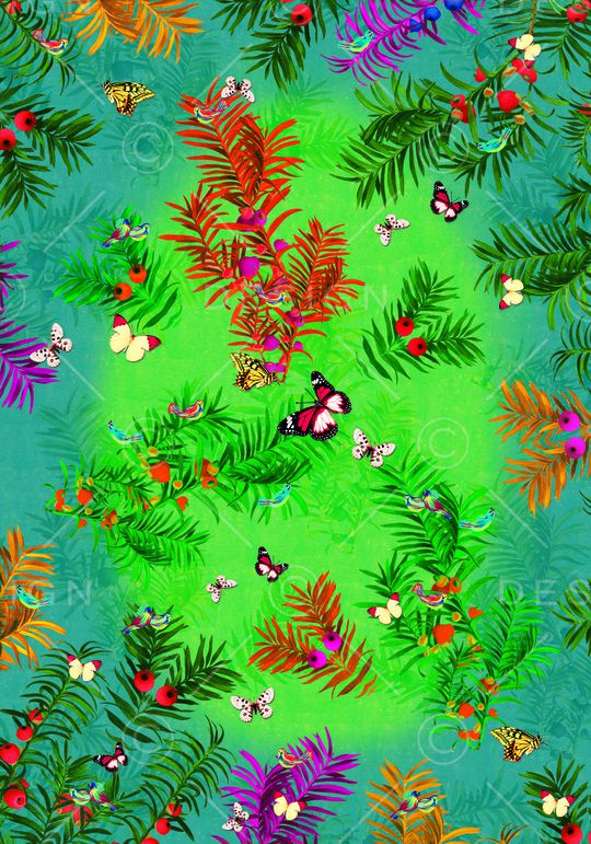 热带风情印花华亿平台图片