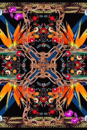 长方丝巾印花华亿平台图片