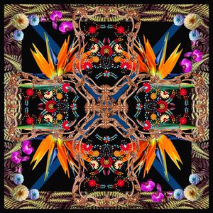 长方丝巾印花华亿平台图片