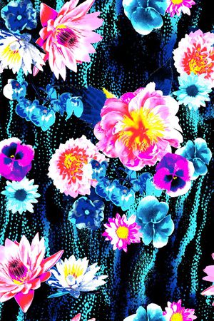 热带植物印花华亿平台图片