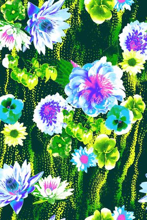 热带植物印花华亿平台图片