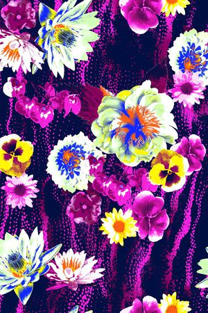 热带植物印花华亿平台图片