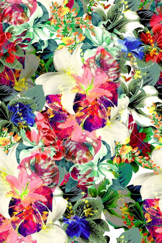 花卉印花华亿平台图片