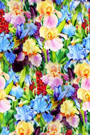 花卉 鸢尾花印花华亿平台图片