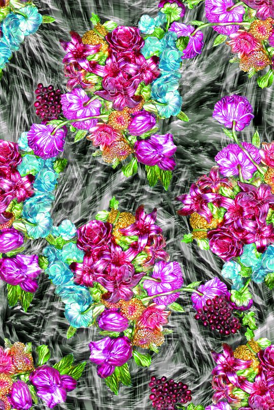 肌理 抽象 立体 花卉印花华亿平台图片