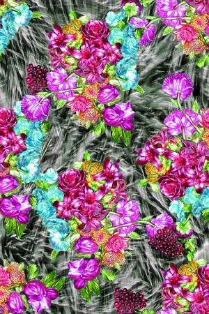 肌理 抽象 立体 花卉印花华亿平台图片