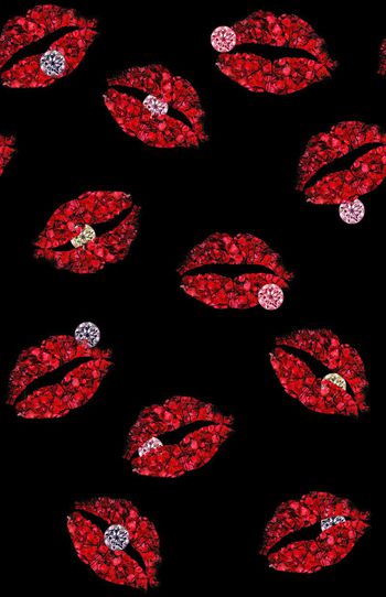 烈焰红唇印花华亿平台图片