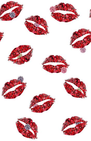 410433-时尚玫瑰钻石烈焰红唇