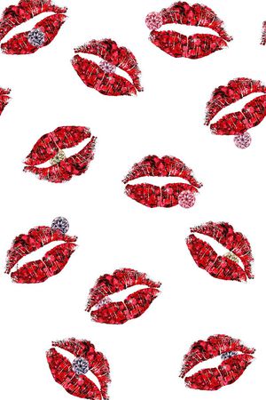 烈焰红唇印花华亿平台图片