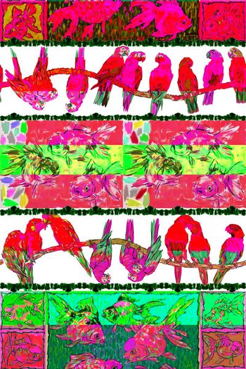 410506-鹦鹉 金鱼 名家手绘