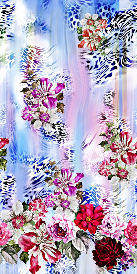 豹纹花印花华亿平台图片