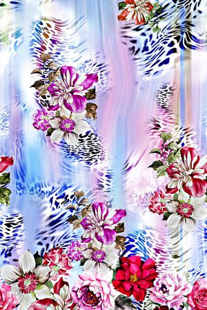 豹纹花印花华亿平台图片