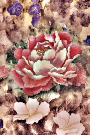 工笔印花华亿平台图片