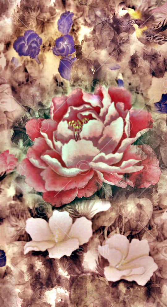 工笔印花华亿平台图片