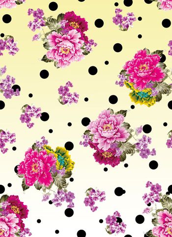 410827-中国元素手绘牡丹波点时尚女装华亿平台