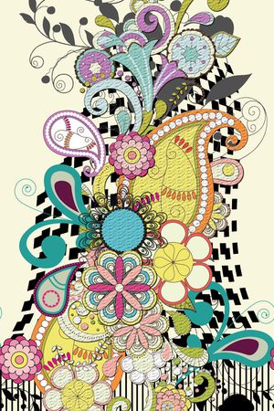 风格黑白低长花印花华亿平台图片