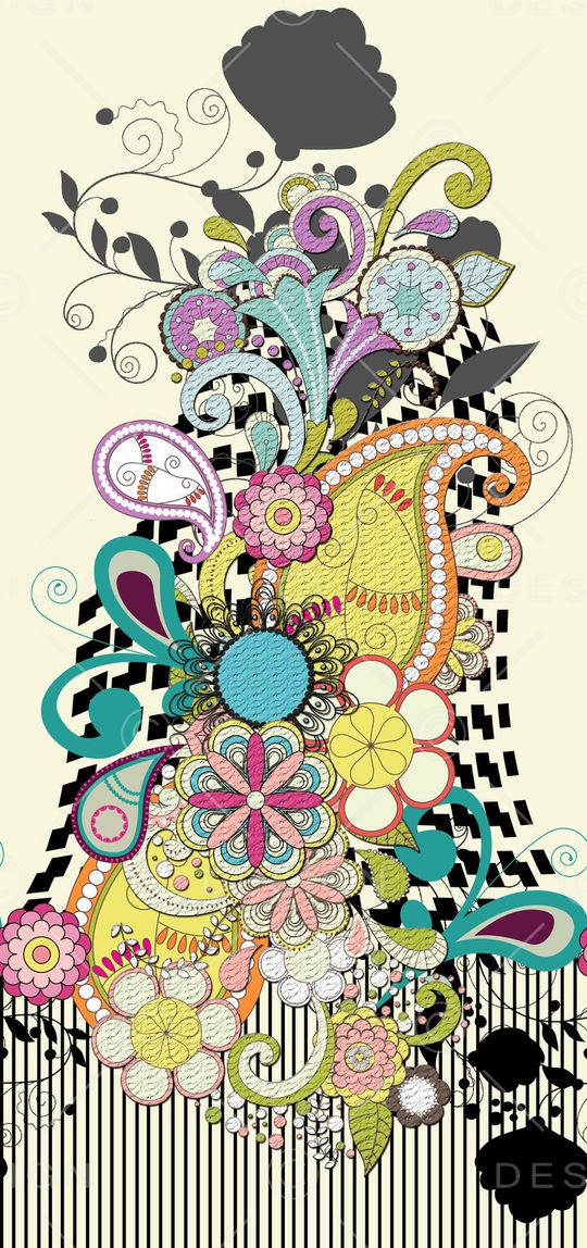 风格黑白低长花印花华亿平台图片