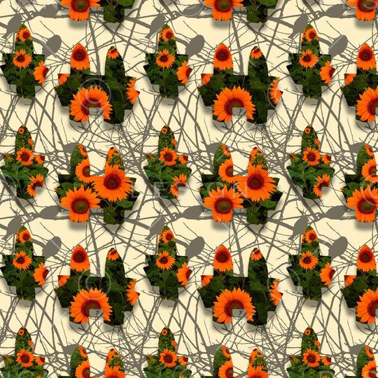 向日葵印花华亿平台图片