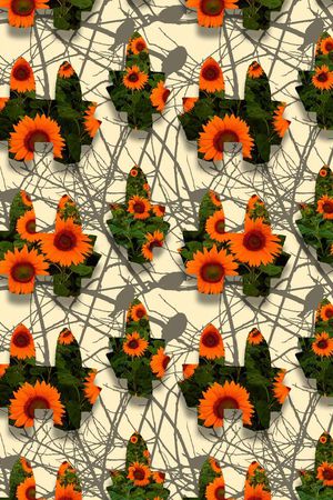 向日葵印花华亿平台图片