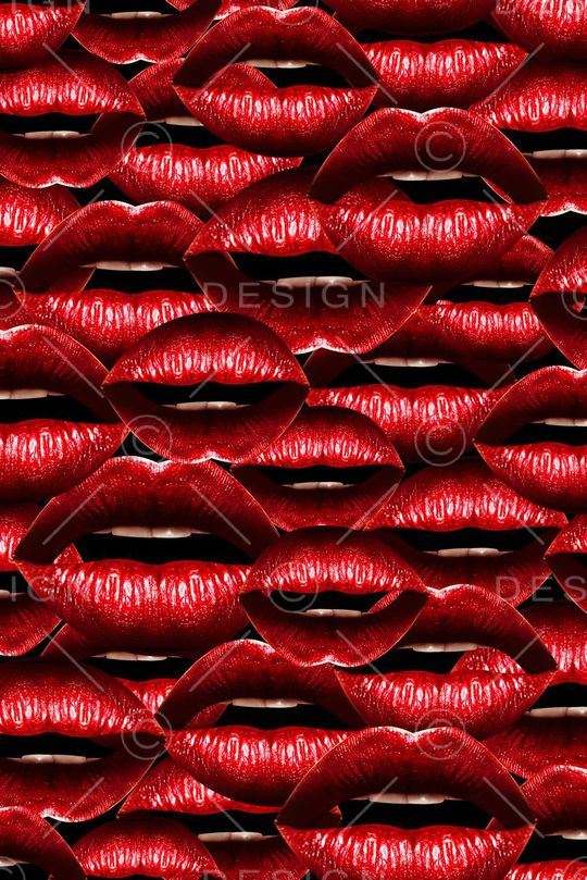 魅惑 立体 性感 嘴唇印花华亿平台图片