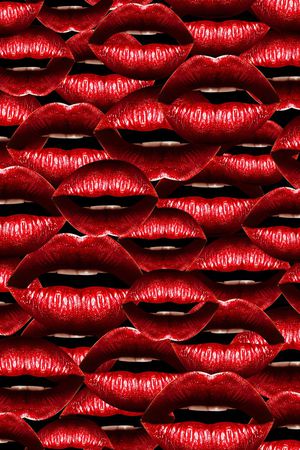 魅惑 立体 性感 嘴唇印花华亿平台图片