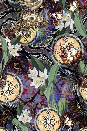 抽象机理印花华亿平台图片