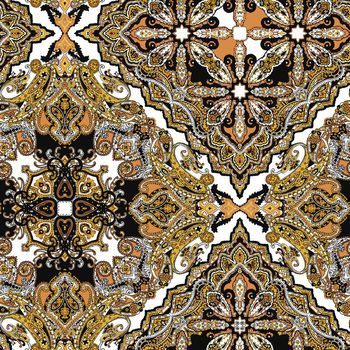 411058-西欧腰果花纹数码印花