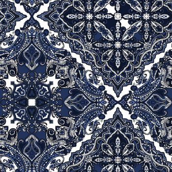 411059-西欧腰果花纹数码印花