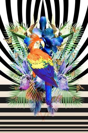 几何图形印花华亿平台图片