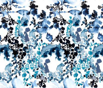 411133-唯美 水彩花卉印花