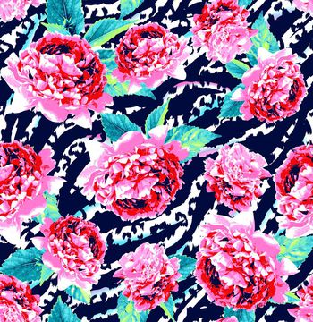 411147-鮮花動物紋