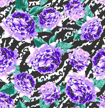 411148-鮮花動物紋