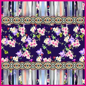 长方丝巾印花华亿平台图片