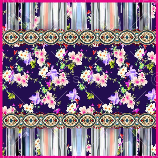 长方丝巾印花华亿平台图片