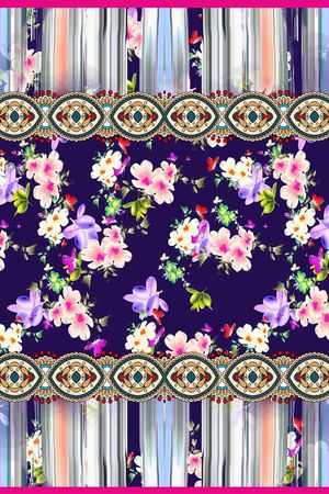 长方丝巾印花华亿平台图片