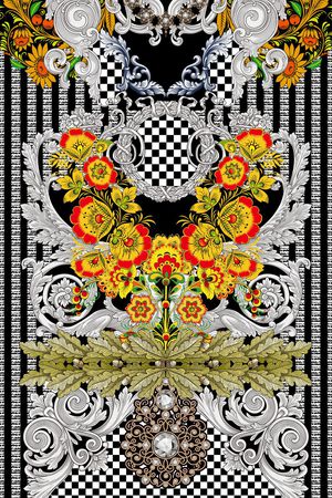 欧式花边印花华亿平台图片