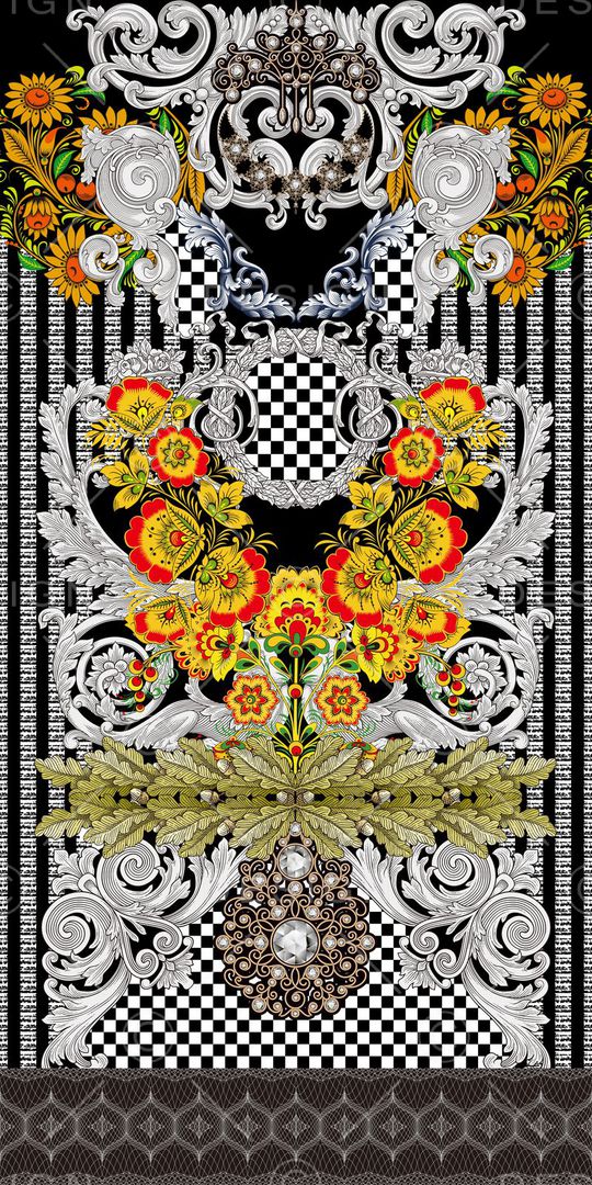 欧式花边印花华亿平台图片