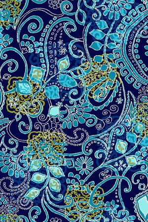 蓝色调印花华亿平台图片