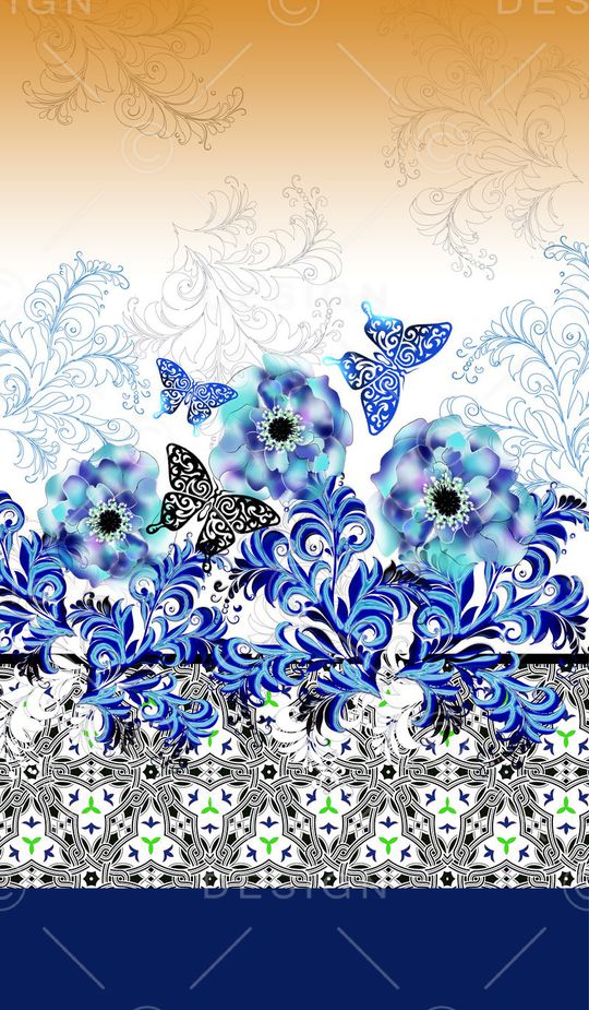 蝴蝶印花华亿平台图片