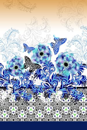 蝴蝶印花华亿平台图片