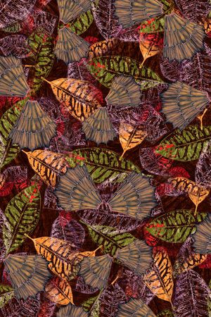 抽象树叶印花华亿平台图片