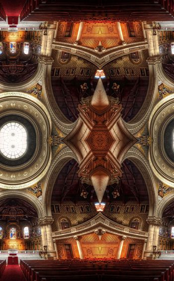 411542-男装衬衫教堂写实对称印花