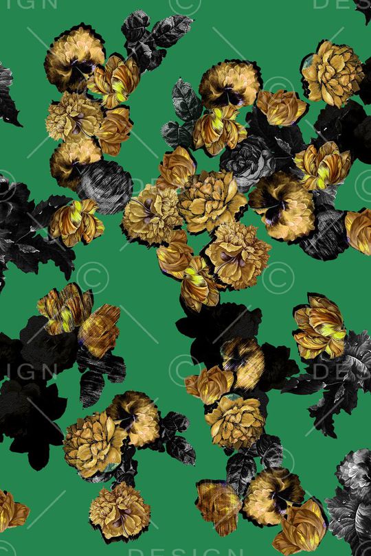 复古花卉印花华亿平台图片