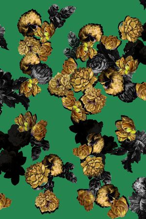 复古花卉印花华亿平台图片