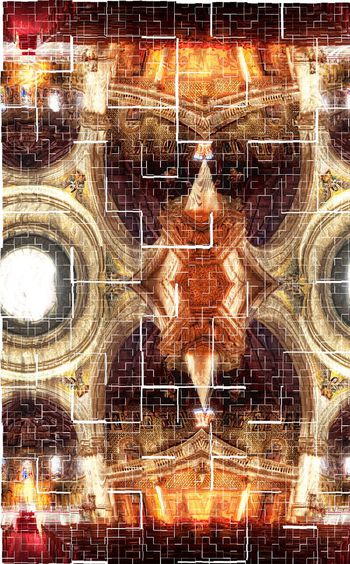 411604-男装衬衫教堂写实对称印花