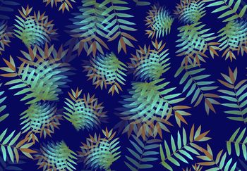 411605-绚丽树叶满地印花